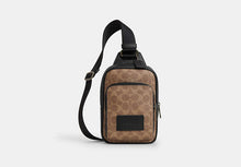 Coach Racer Sling Pack In Signature - Gunmetal/Tan/Black