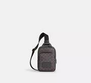 Coach Racer Sling Pack In Signature  - Gunmetal/Grey/Charcoal