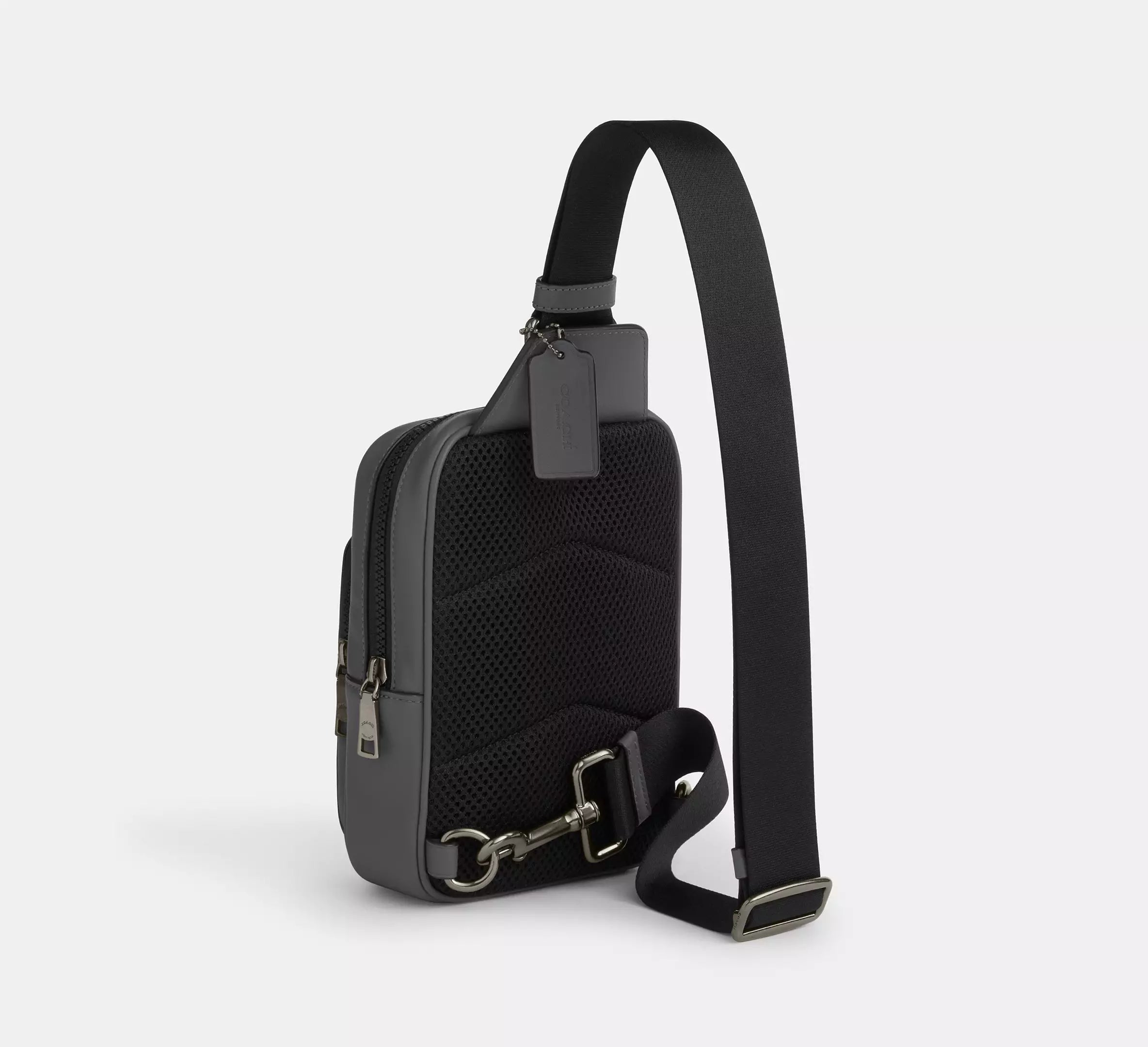Coach Racer Sling Pack In Signature  - Gunmetal/Grey/Charcoal