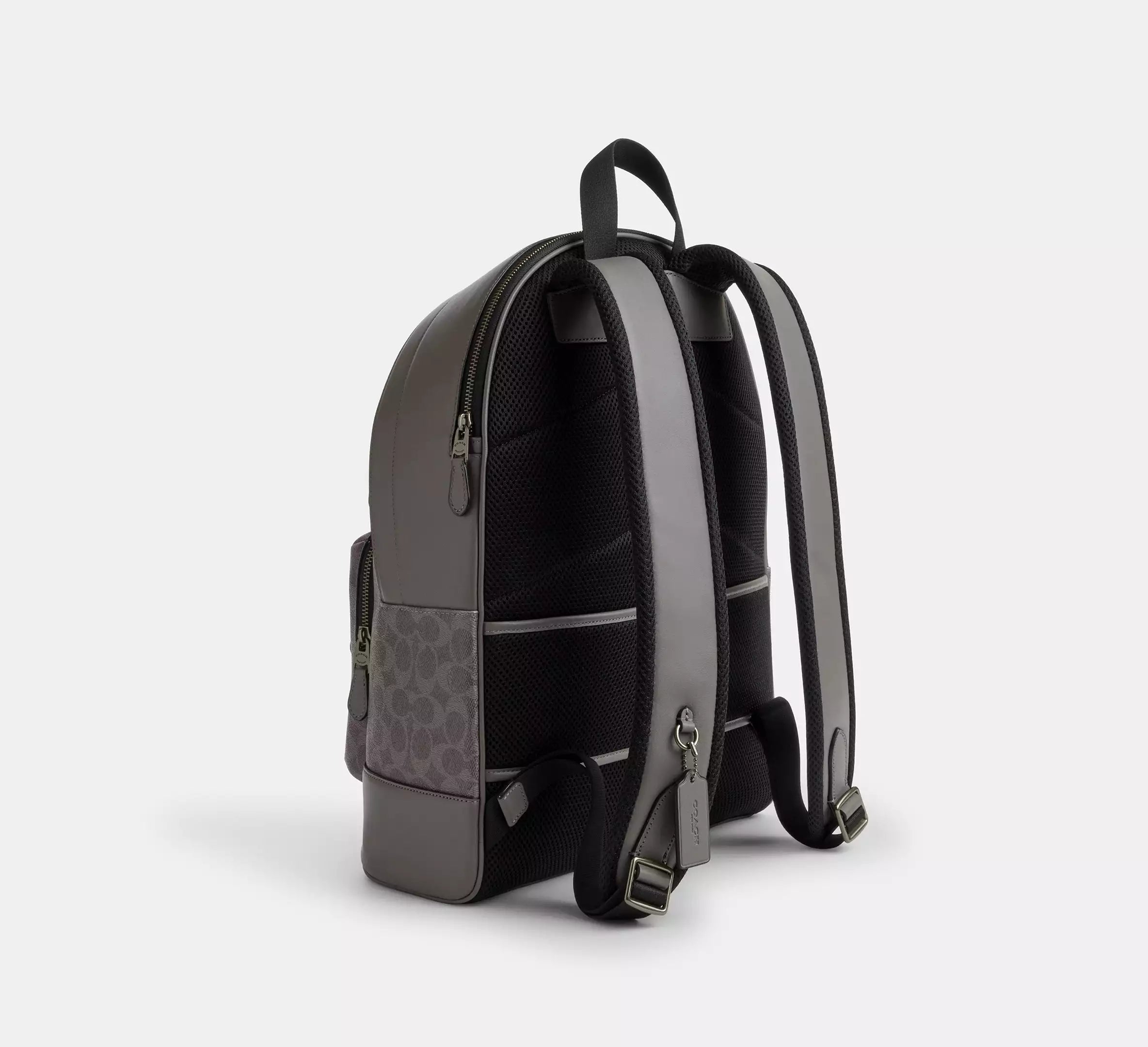 Coach West Backpack In Signature With Varsity Stripe  - Qb/Grey/Ochre/Chalk