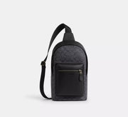 Coach West Pack In Signature - Gunmetal/Charcoal/Black