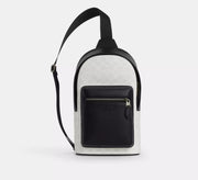 Coach West Pack In Signature - Gunmetal/Chalk/Black