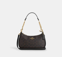 Coach Teri Shoulder Bag In Signature - Gold/Walnut/Black - Hemen Teslimde