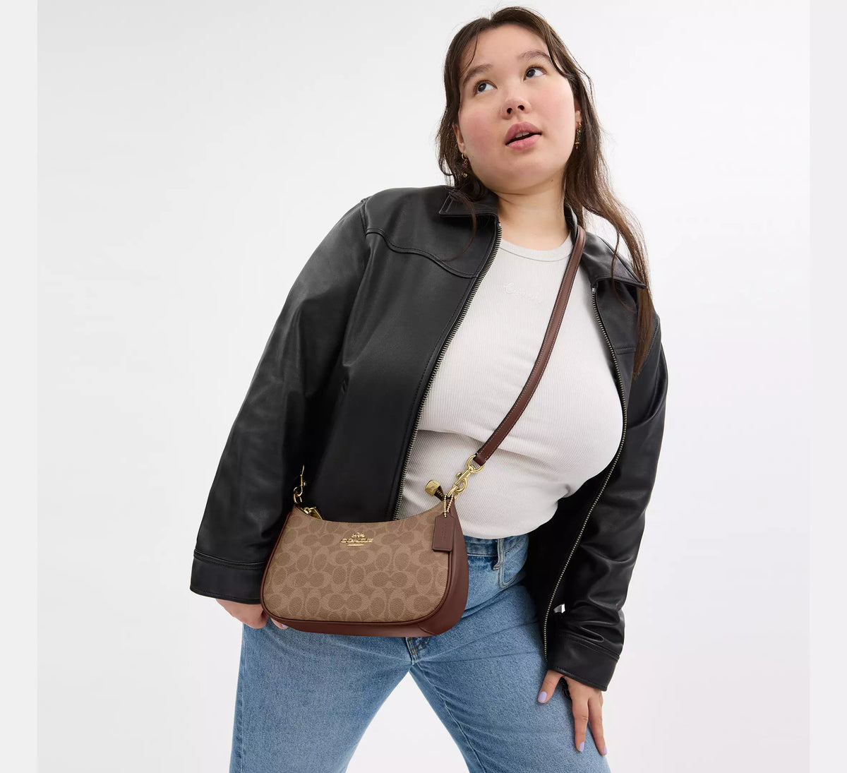 Coach Teri Shoulder Bag In Signature - Gold/Tan/Brown - Hemen Teslimde