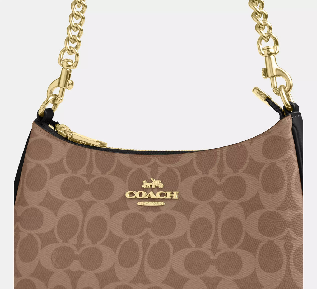 Coach Teri Shoulder Bag In Signature - Gold/Tan/Brown - Hemen Teslimde