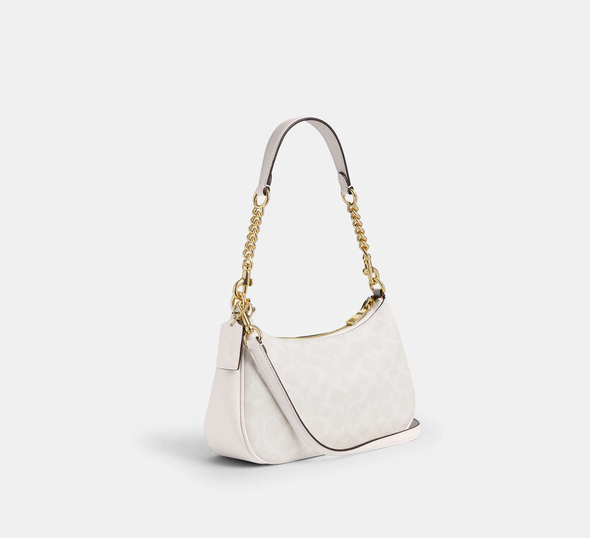 Coach Teri Shoulder  Bag In Signature - Gold/White/Chalk - Hemen Teslimde