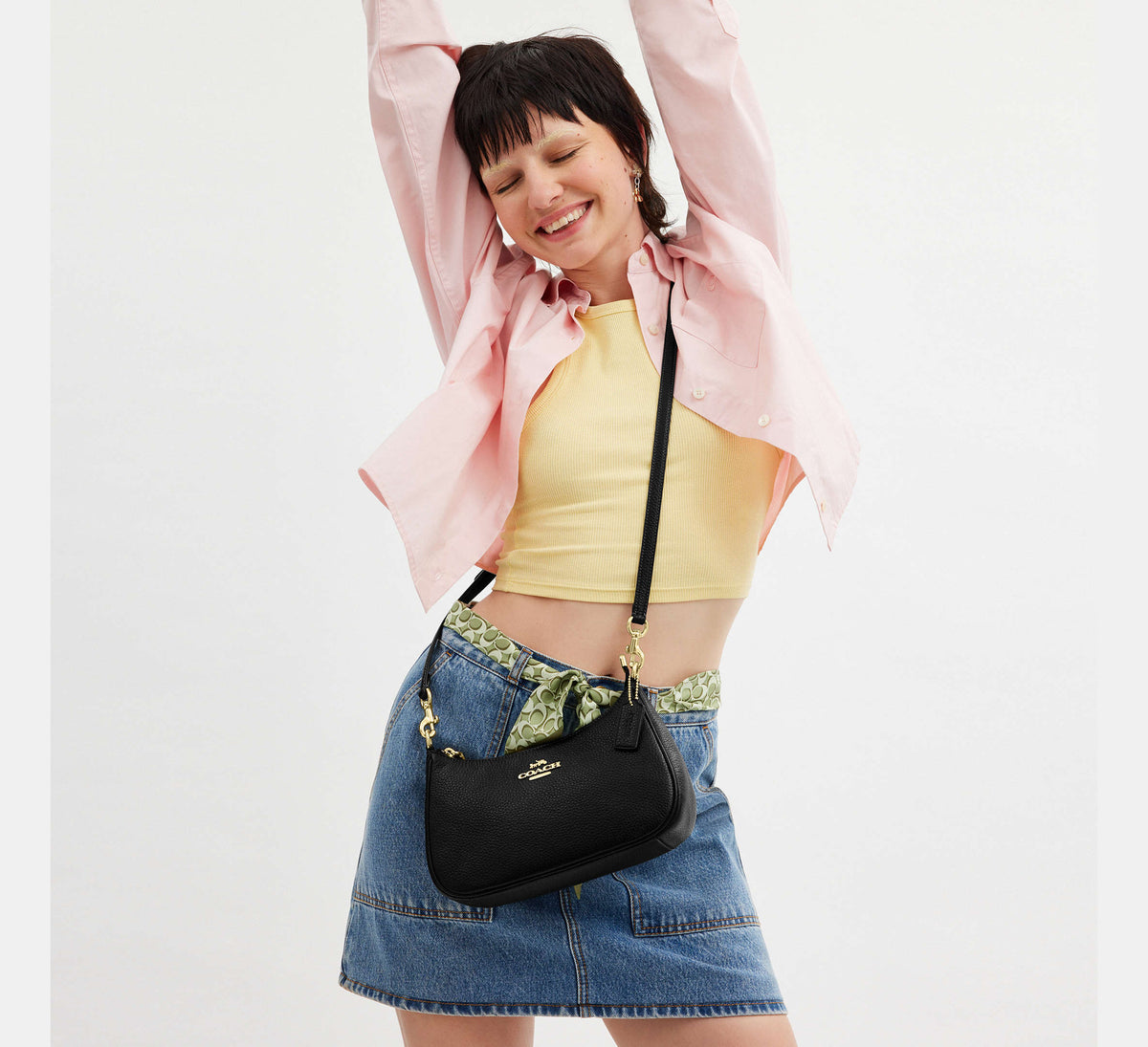 Coach Teri Shoulder Bag - Gold/Black