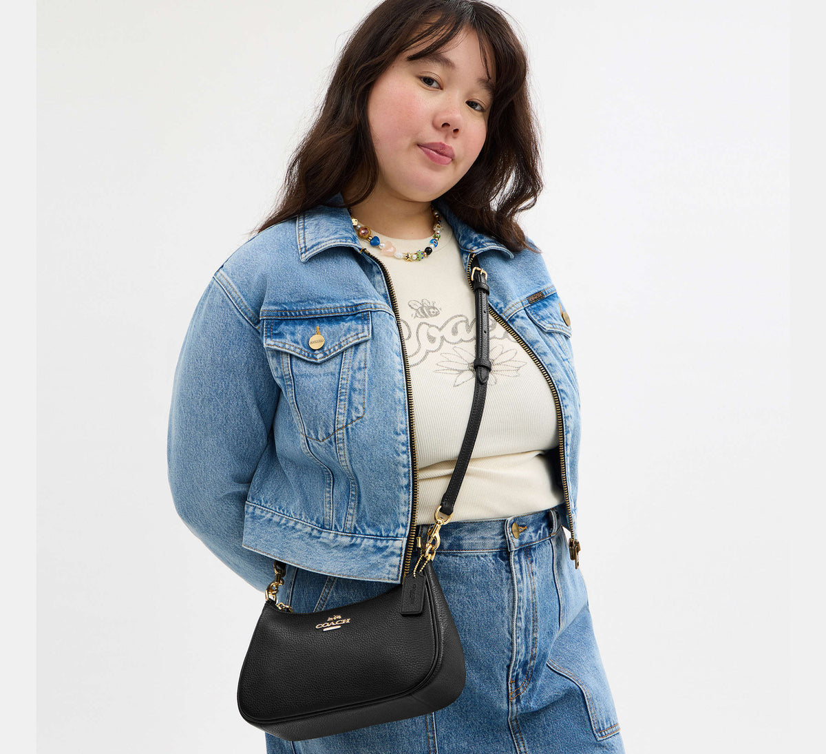 Coach Teri Shoulder Bag - Gold/Black