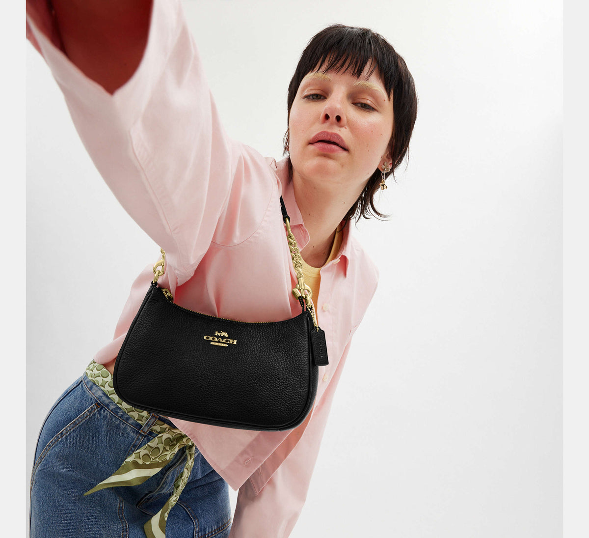 Coach Teri Shoulder Bag - Gold/Black