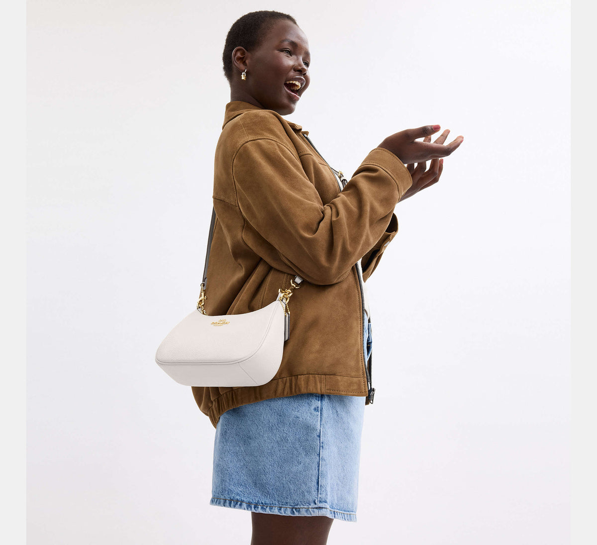 Coach Teri Shoulder Bag - Gold/Chalk
