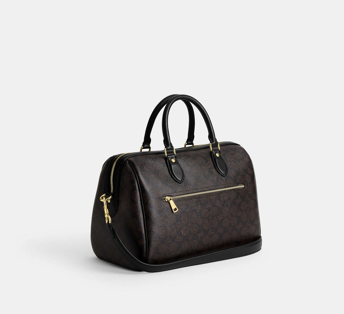 Coach Rowan Large Satchel Bag In Signature - Gold/Walnut/Black