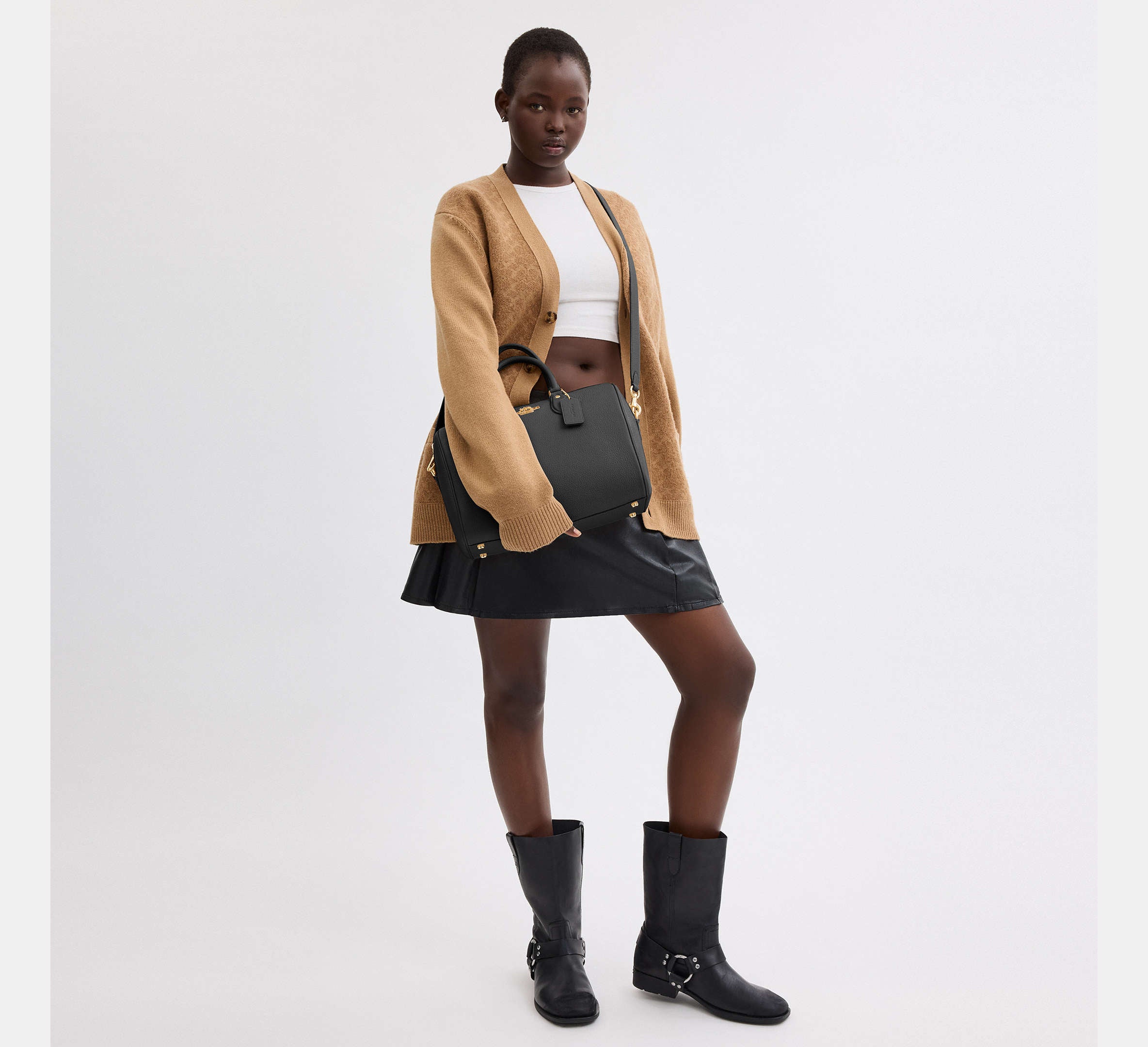 Coach Rowan Large Satchel Bag - Gold/Black