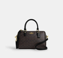 Coach Rowan Satchel Bag In Signature - Gold/Walnut/Black