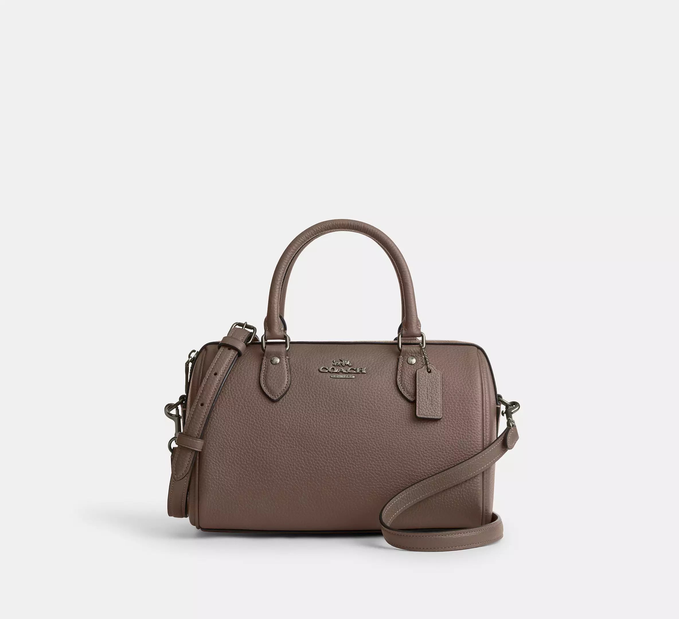 Coach Rowan Satchel Bag - Gunmetal/Dark Stone – Kanadadan Kapına