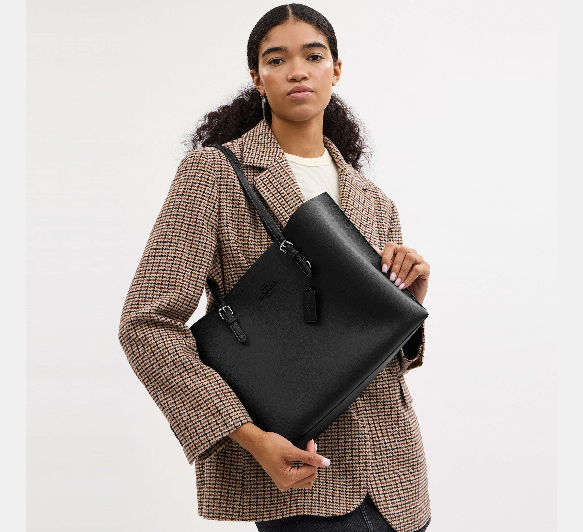 Coach Mollie Tote Bag - Silver/Black