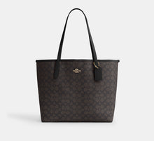 Coach City Tote Bag In Signature - Gold/Walnut/Black Hemen Teslimde