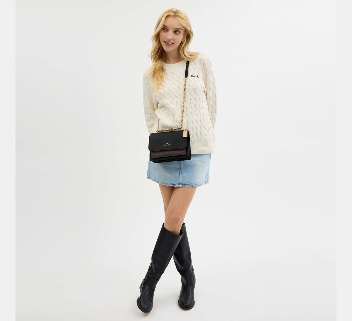 Coach Klare Crossbody Bag in Signature - Gold/Walnut/Black