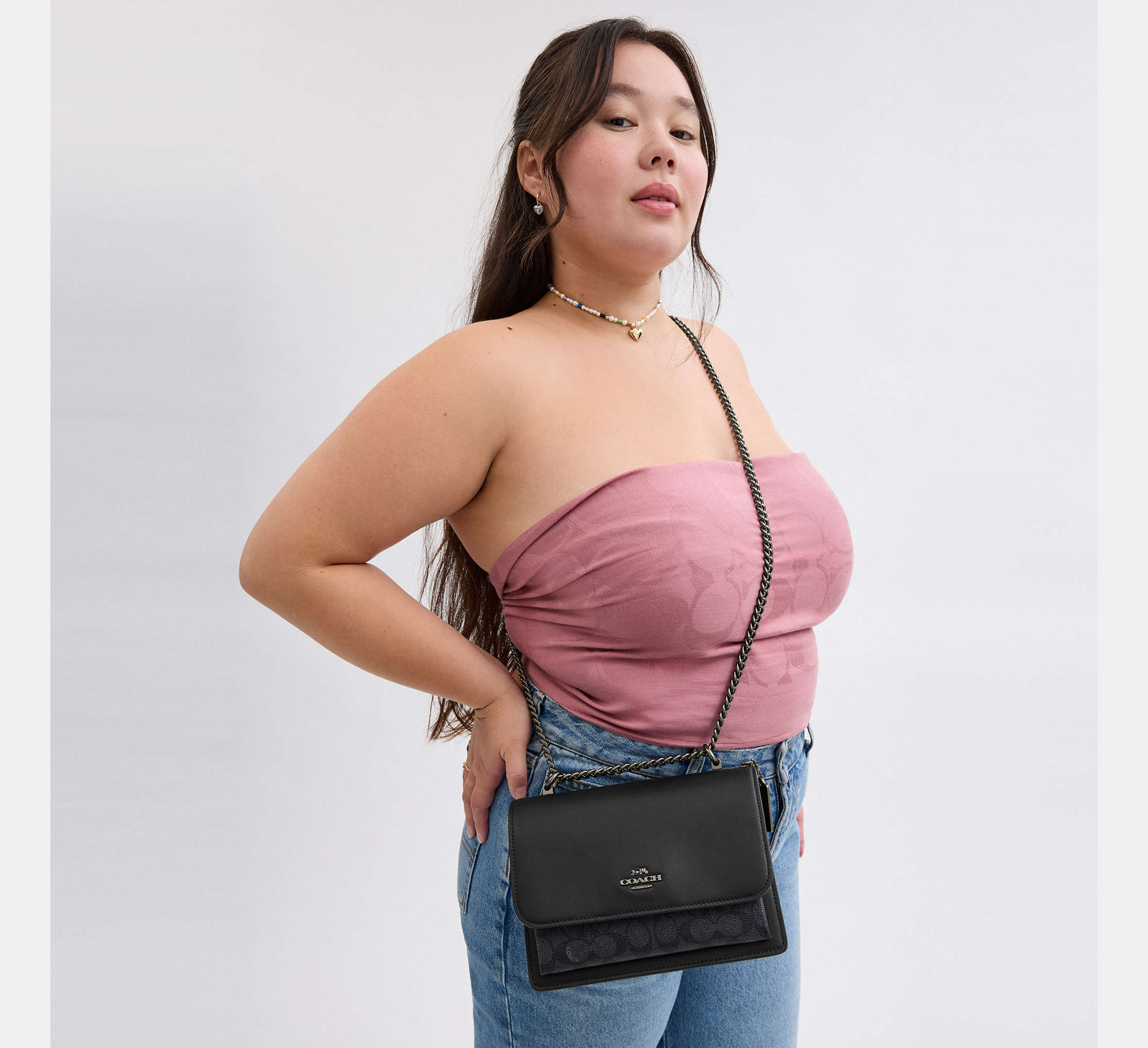 Coach Klare Crossbody Bag In Signature - Gunmetal/Charcoal/Black