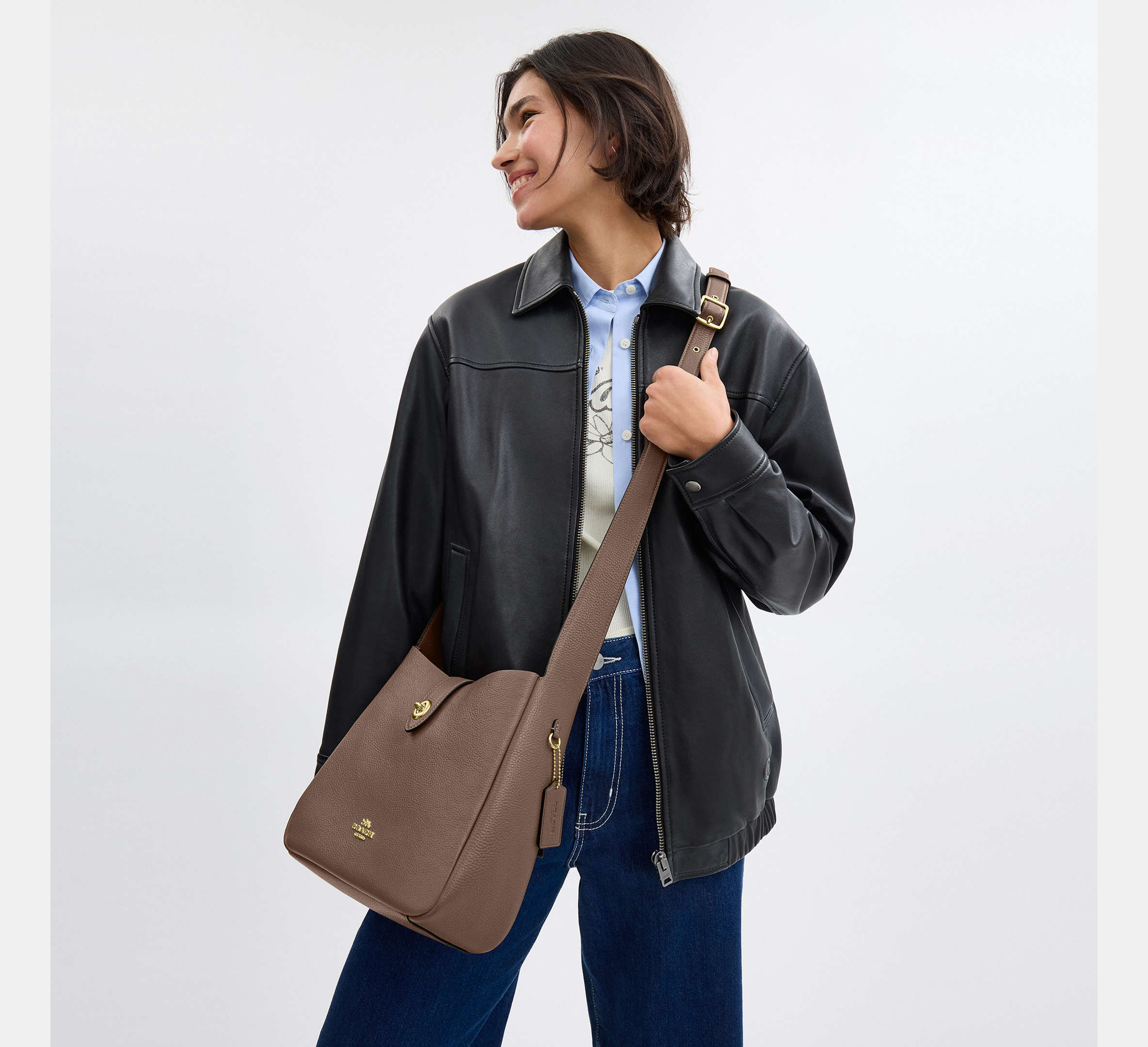 Coach Hadley Convertible Crossbody Bag - Gold/Dark Stone