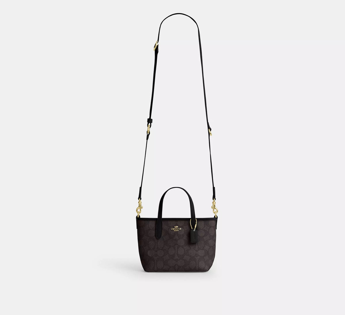 Coach City Mini Tote Bag In Signature   -  Gold/Walnut/Black - Hemen Teslimde
