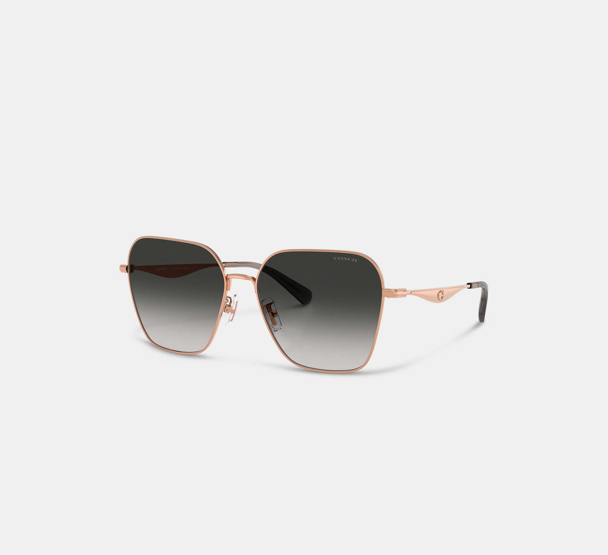 Coach C Hardware Metal Oversized Square Sunglasses -  Grey Gradient