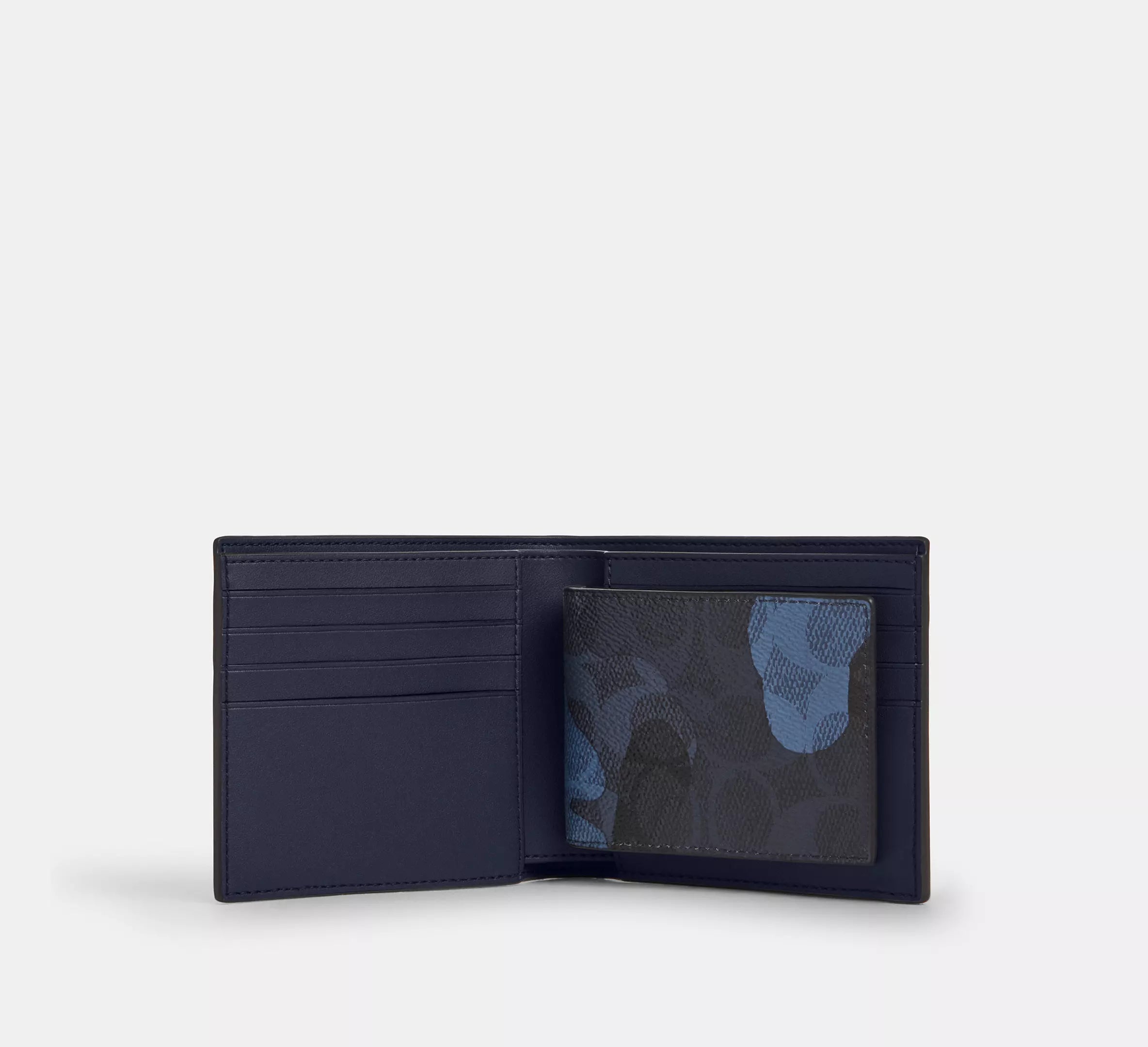Coach 3-In-1 Wallet In Signature Camo Print - Blue Multi