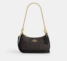 Coach Teri Mini Crossbody Bag In Signature - Gold/Walnut/Black