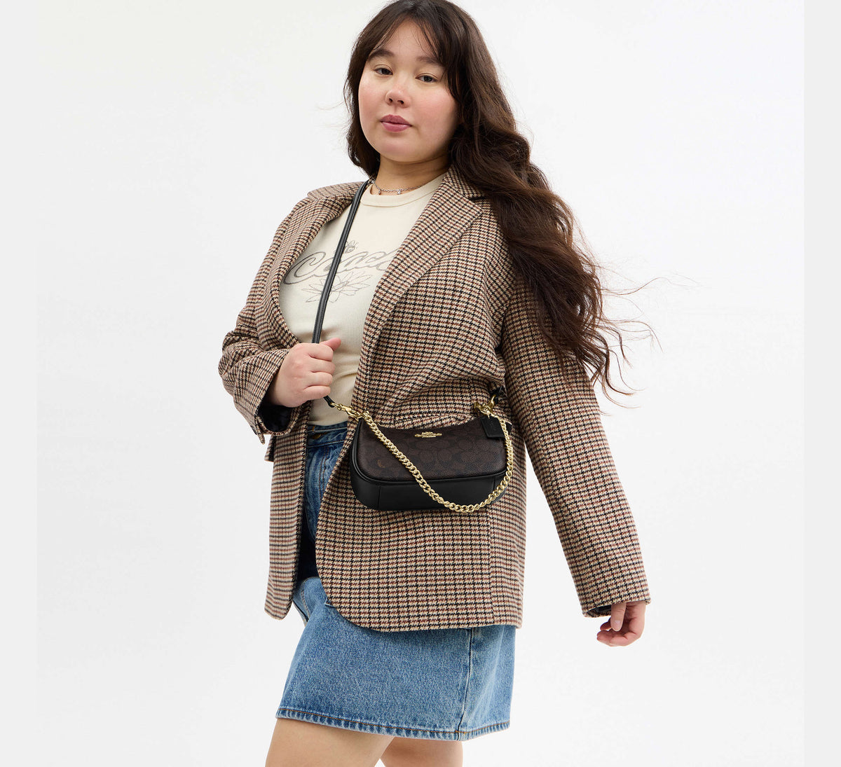 Coach Teri Mini Crossbody Bag In Signature - Gold/Walnut/Black