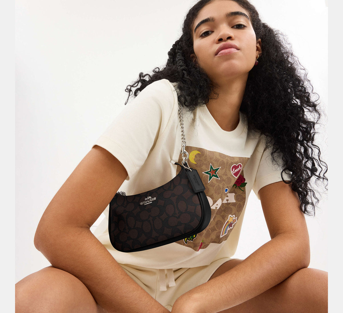 Coach Teri Mini Crossbody Bag In Signature - Gold/Walnut/Black
