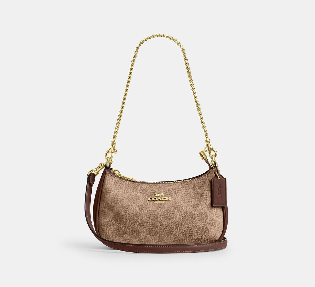 Coach Teri Mini Crossbody Bag In Signature - Gold/Tan/Brown