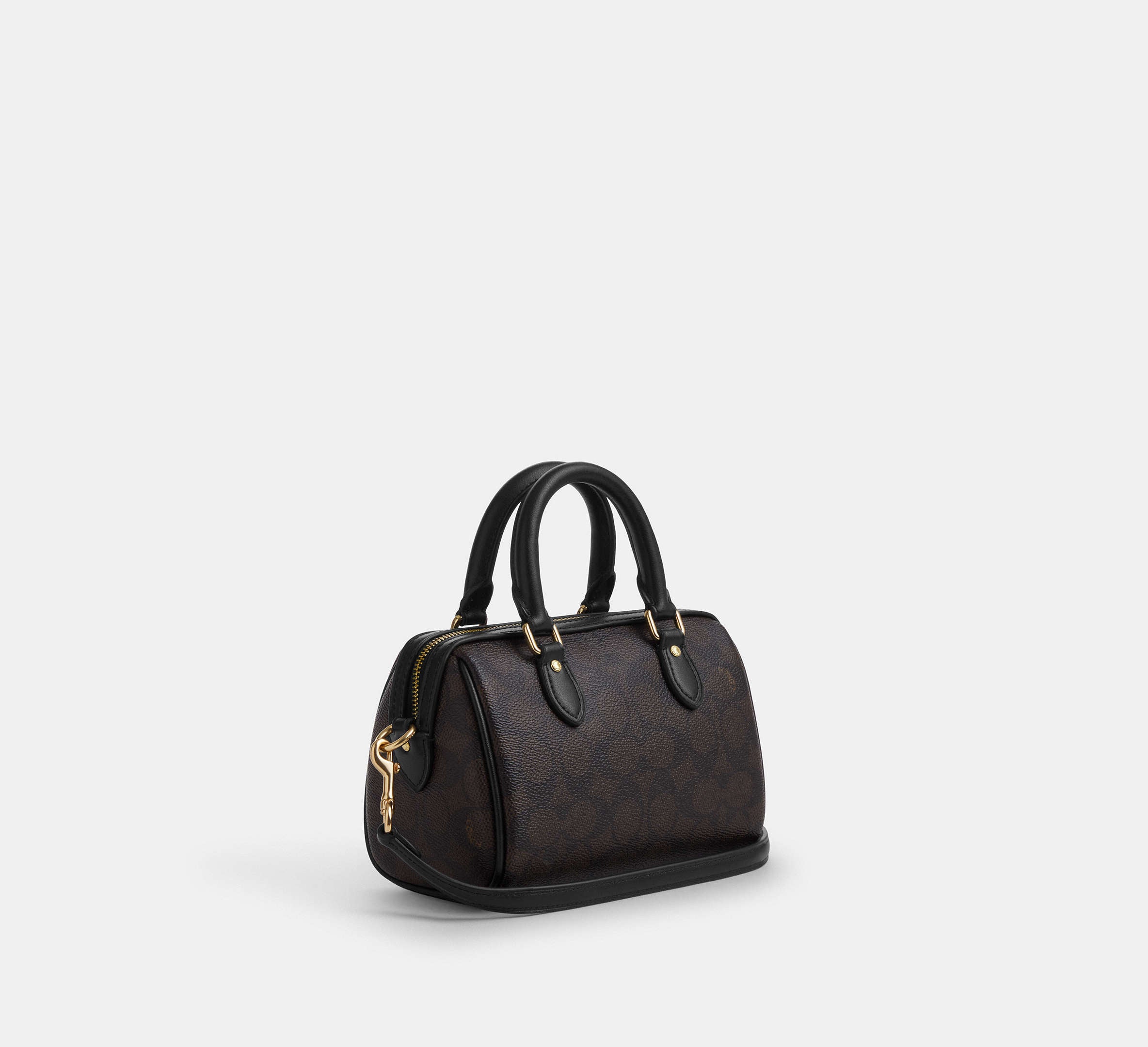 Coach Mini Rowan Crossbody Bag In Signature - Gold/Walnut/Black