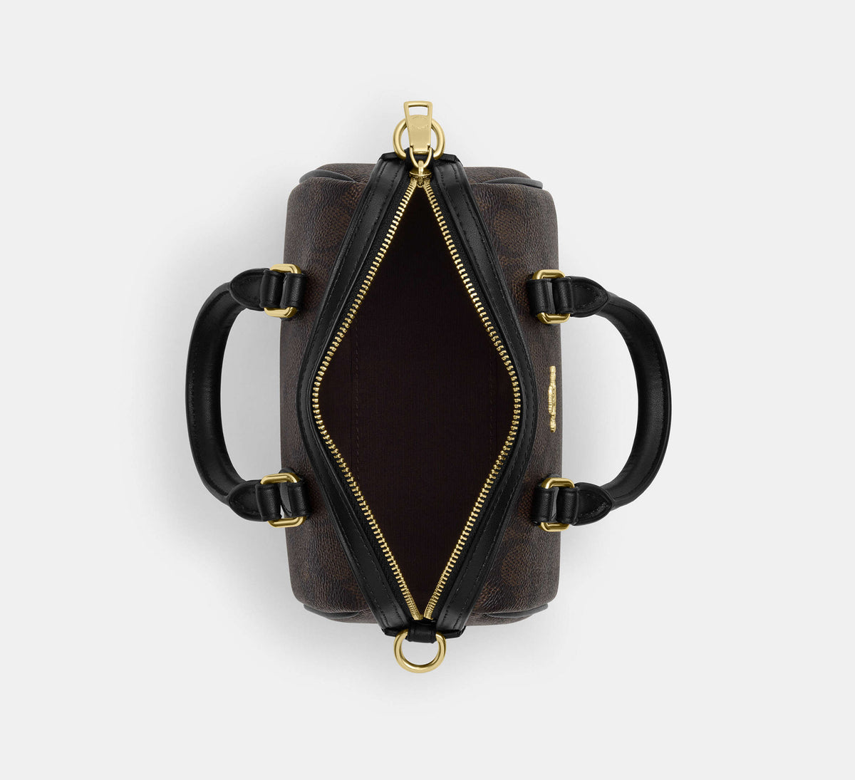Coach Mini Rowan Crossbody Bag In Signature - Gold/Walnut/Black - Hemen Teslimde
