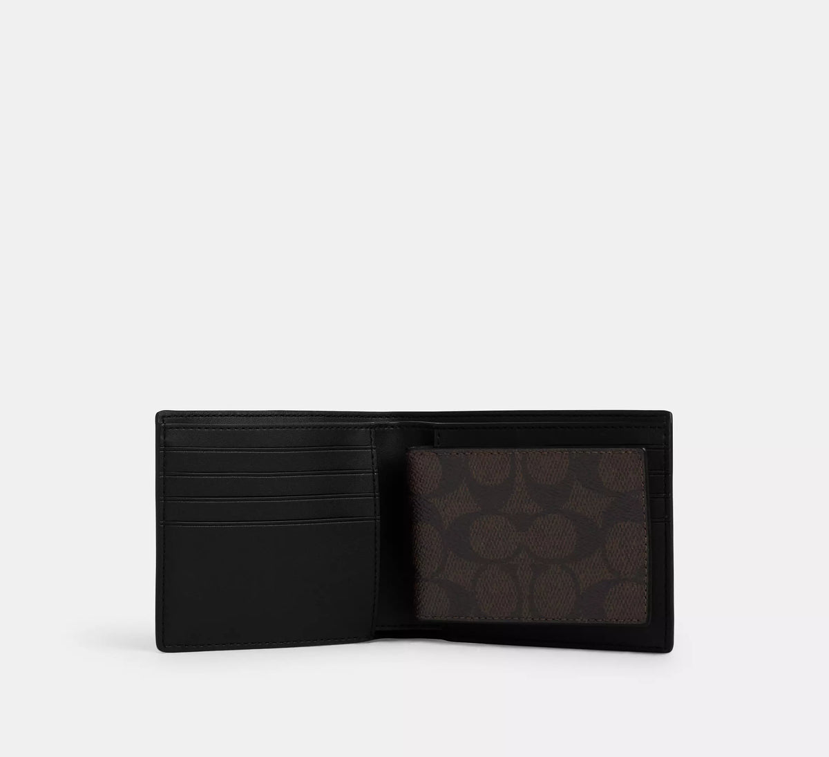 Coach Boxed 3-In-1 Wallet Gift Set In Signature - Gunmetal/Walnut/Black - Hemen Teslimde