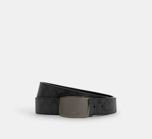 Coach  Boxed Plaque And Harness Buckle Cut To Size Reversible Belt, 38 Mm - Gunmetal/Charcoal/Black