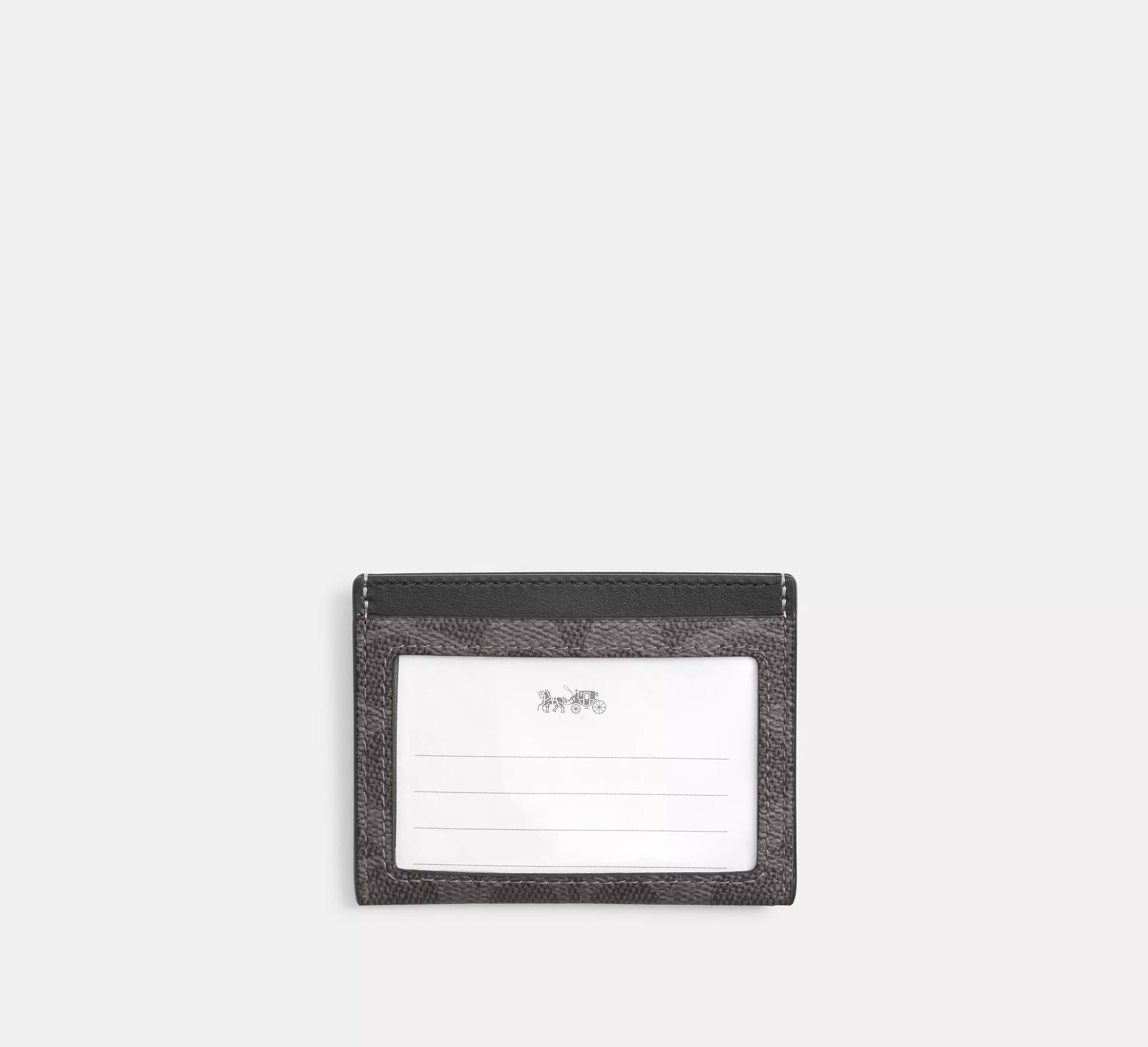 Coach Slim Id Card Case In Signature - Grey/Charcoal