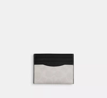 Coach Slim Id Card Case In Signature - Chalk & Black