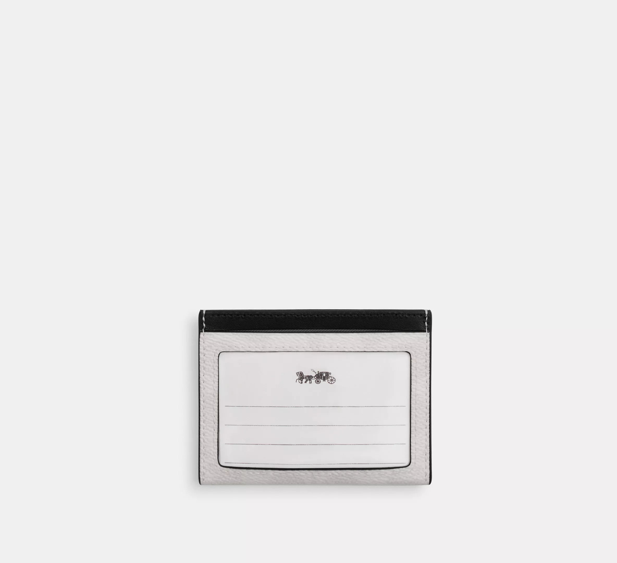 Coach Slim Id Card Case In Signature - Chalk & Black