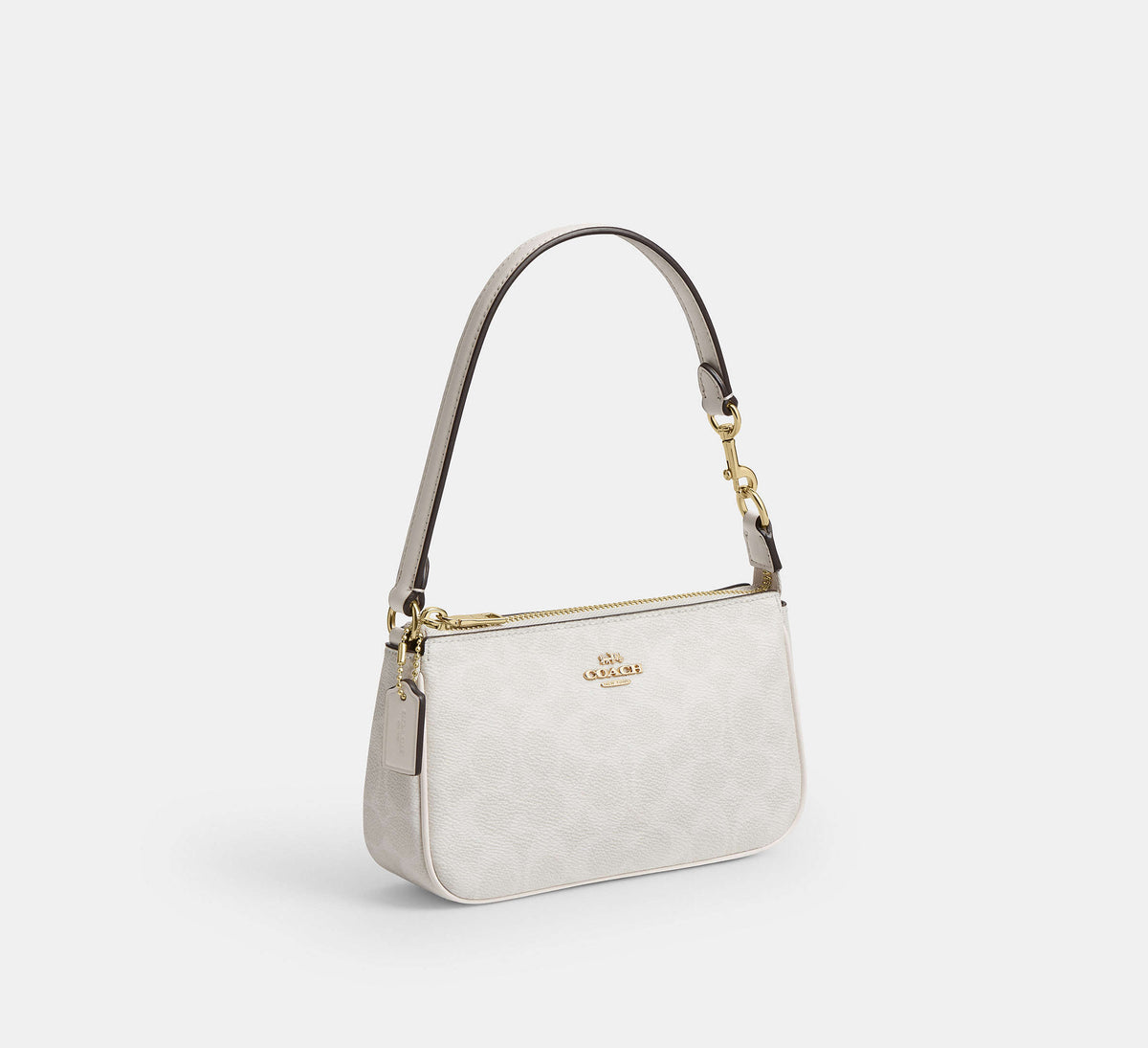 Coach Nolita 19 In Signature Canvas-Gold/White/Chalk