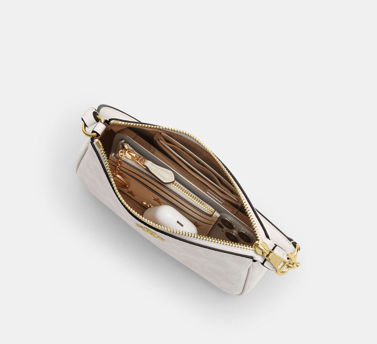 Coach Nolita 19 In Signature Canvas-Gold/White/Chalk