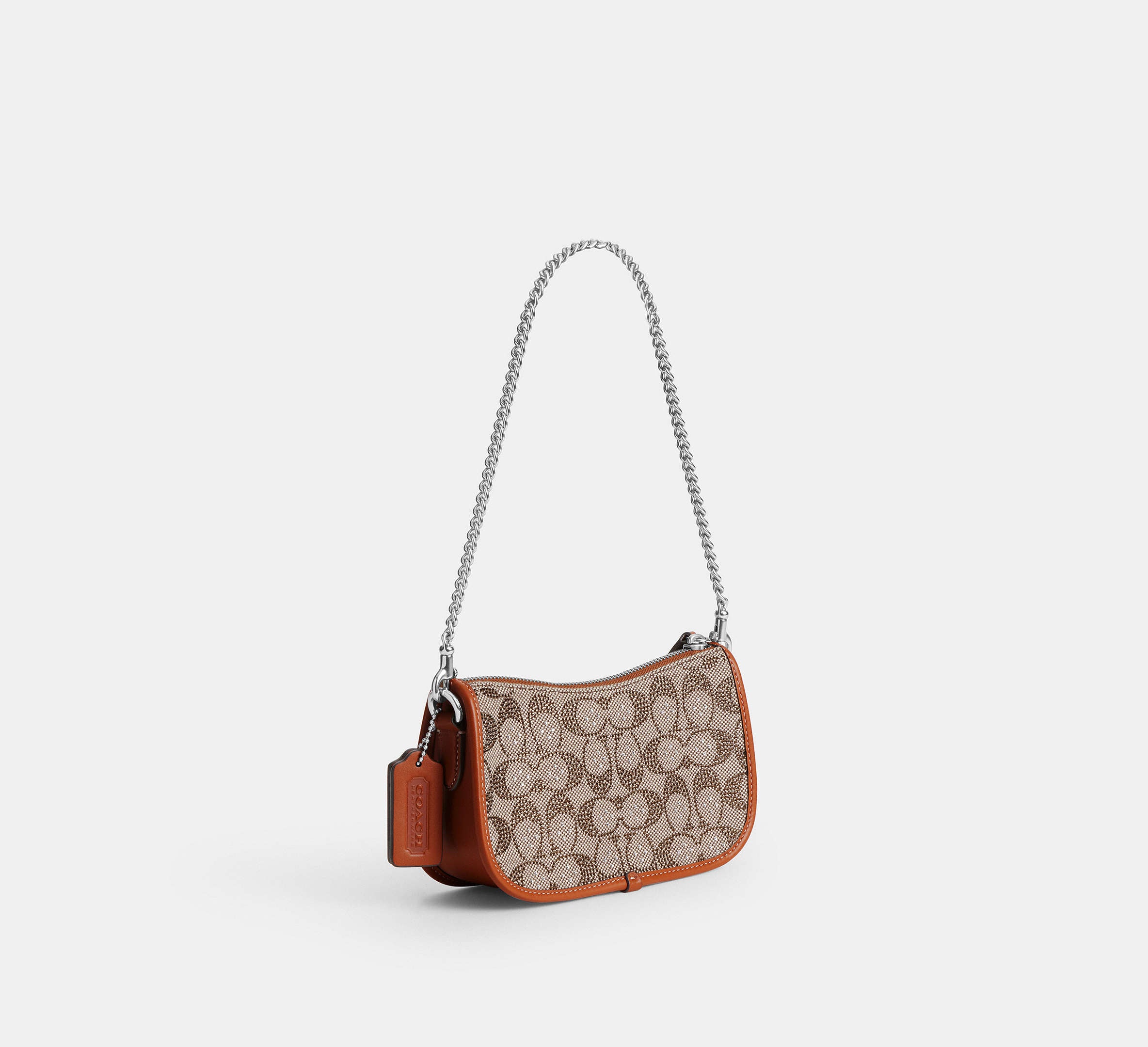 Coach Swinger Bag 20 In Signature Jacquard -Silver/Burnished Amber