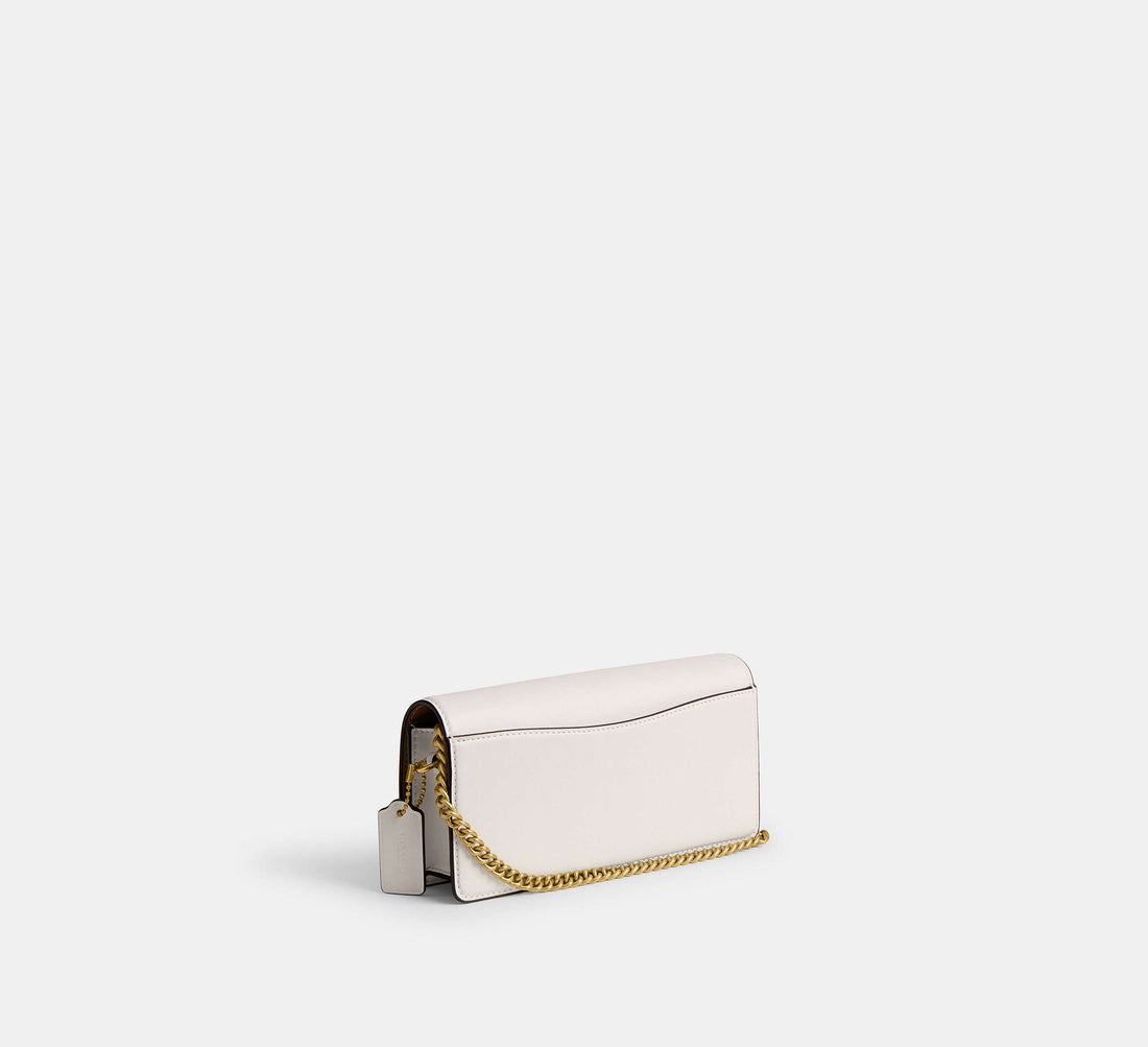 Coach Evie Long Wallet With Chain Brass/Chalk