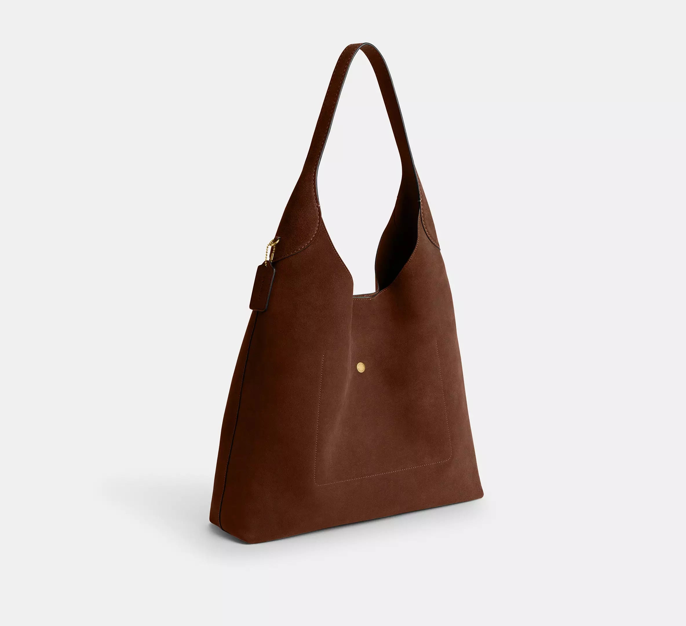 Coach Brooklyn Shoulder Bag 39 - Suede/Brass/Warm Brown