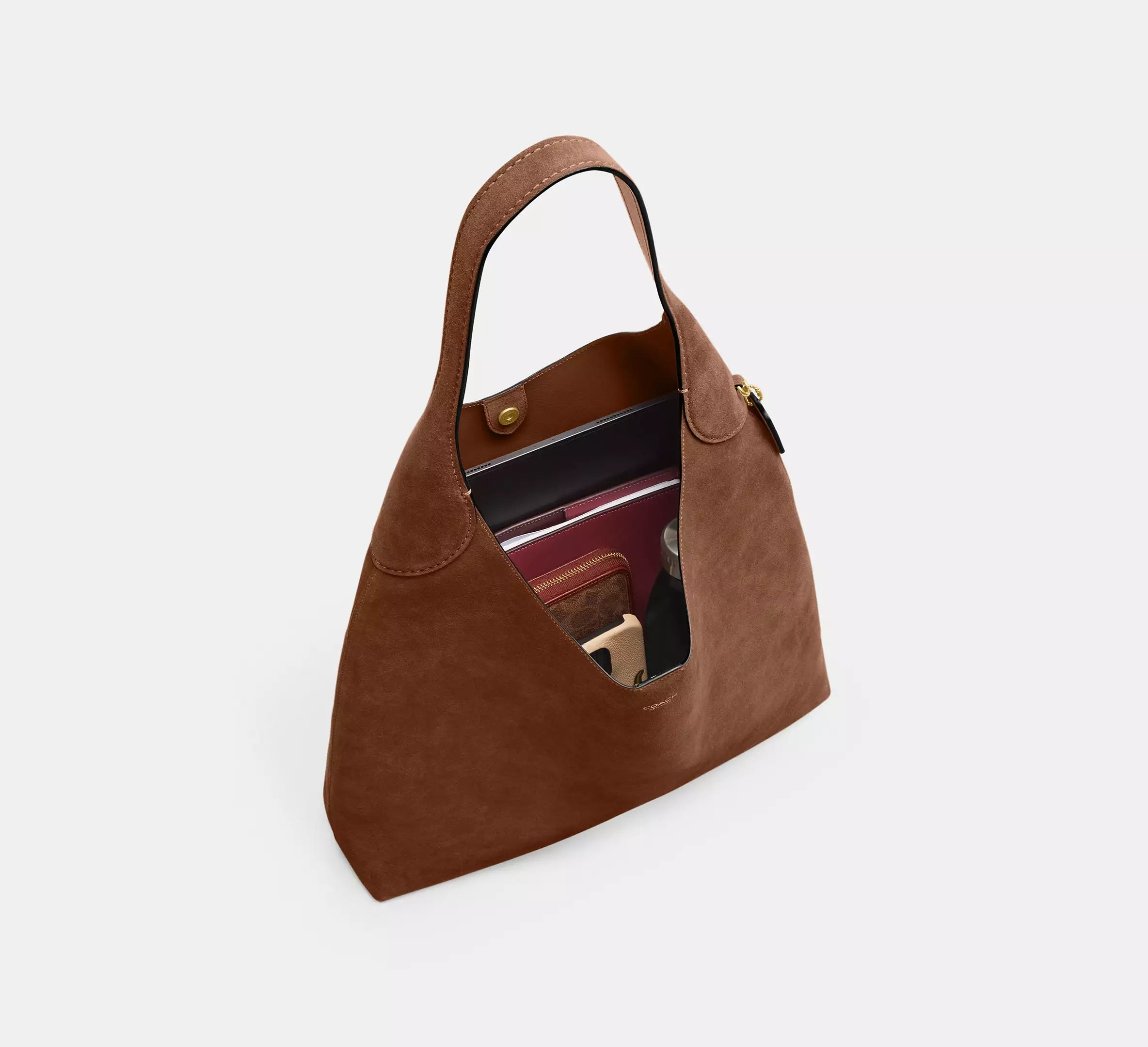 Coach Brooklyn Shoulder Bag 39 - Suede/Brass/Warm Brown