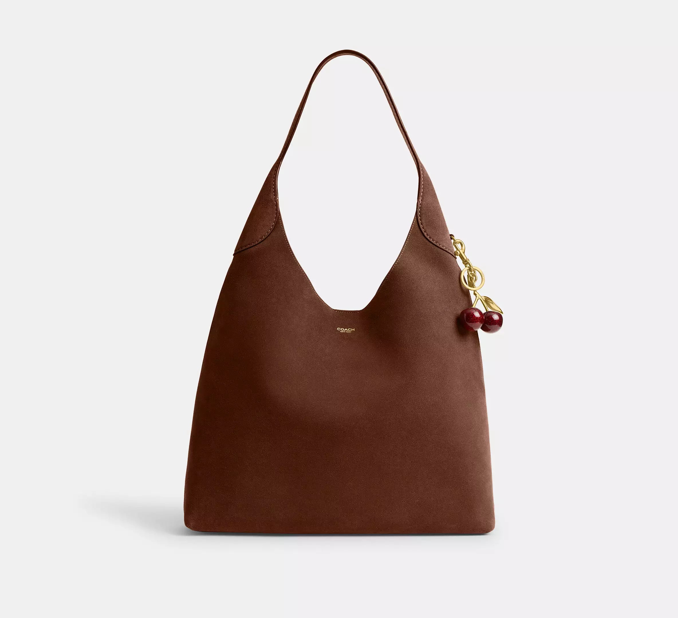 Coach Brooklyn Shoulder Bag 39 - Suede/Brass/Warm Brown