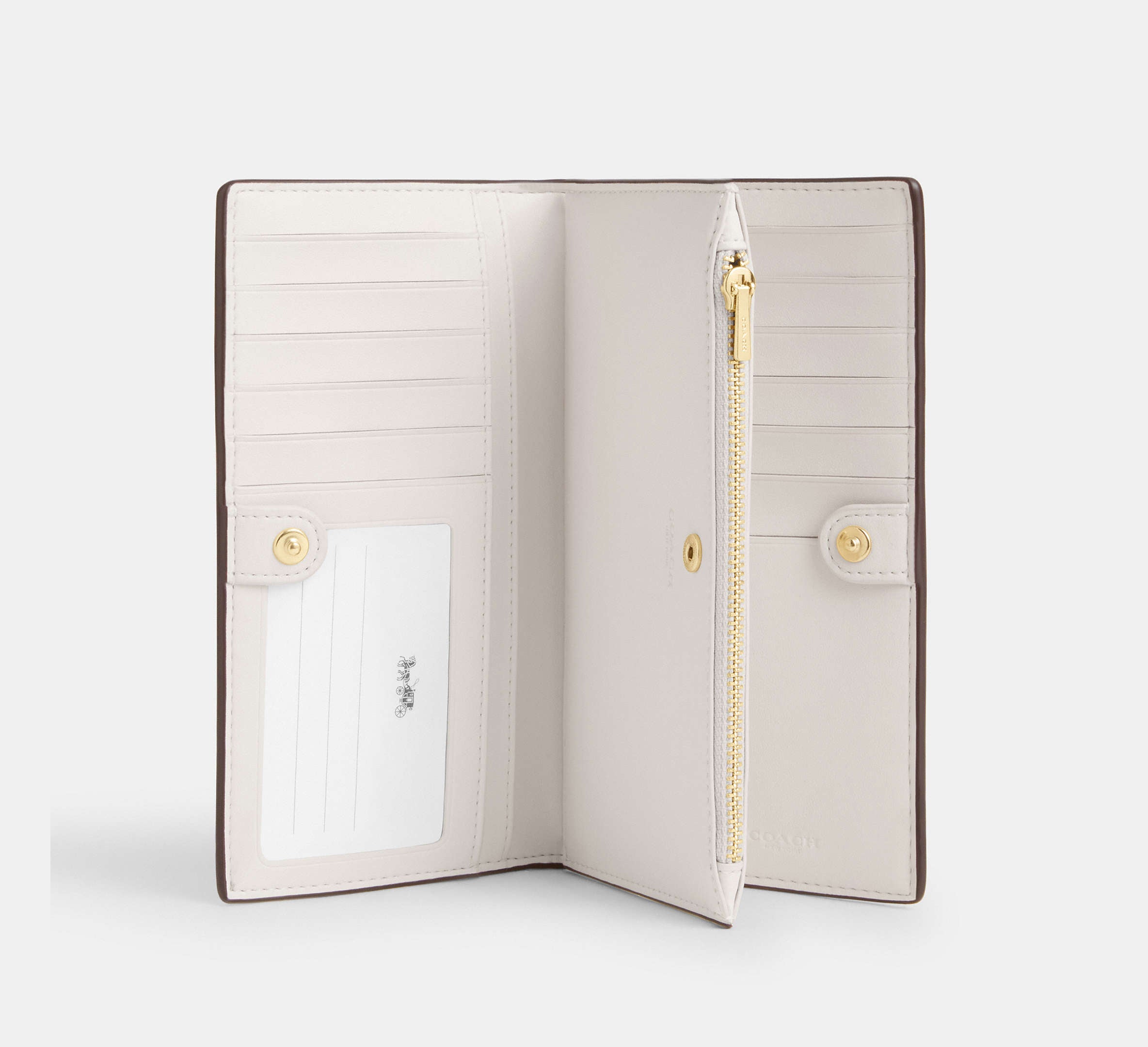 Coach Slim Zip Wallet - Gold/Sand/Chalk