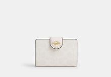 Coach Medium Corner Zip Wallet In Signature  - Gold/White/Chalk