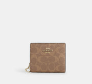 Coach Snap Wallet In Signature - Gold/Tan/Brown