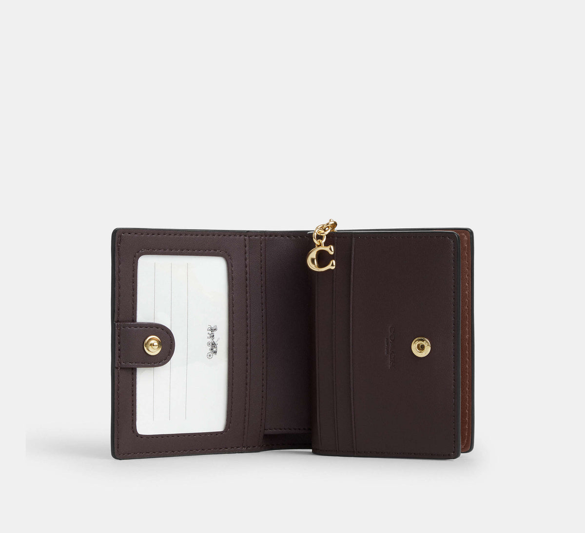 Coach Snap Wallet In Signature - Gold/Tan/Brown