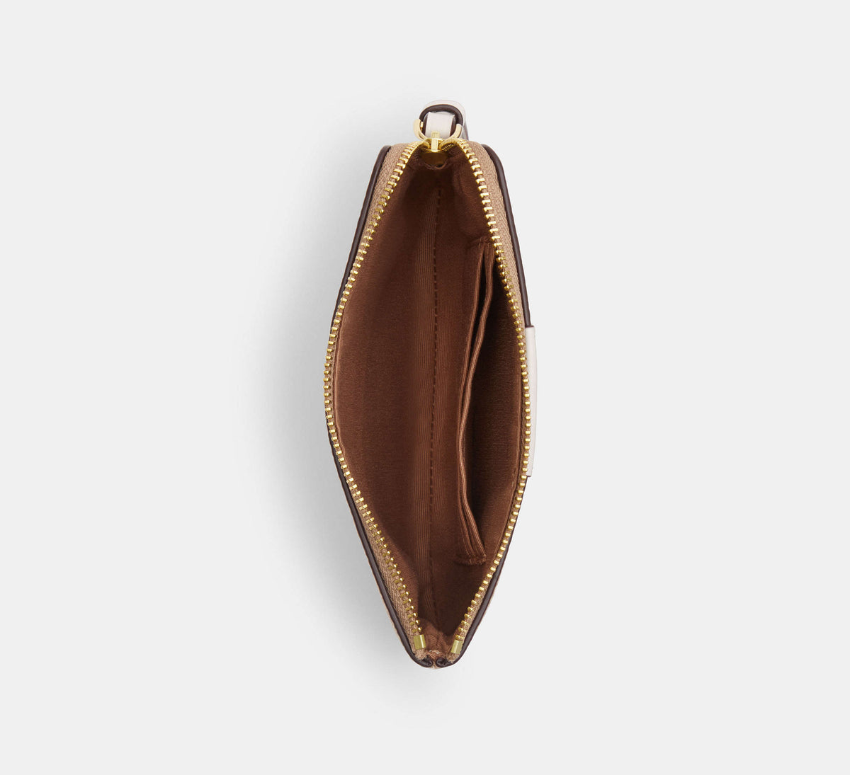 Coach Corner Zip Wristlet In Signature With Stripe - Gold/Sand/Chalk
