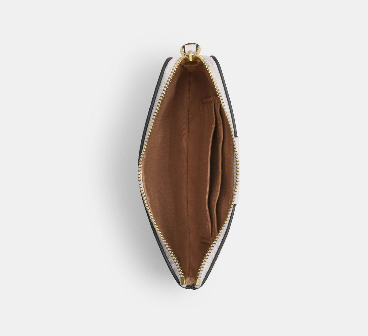 Coach Corner Zip Wristlet In Signature With Stripe - Gold/White/Chalk